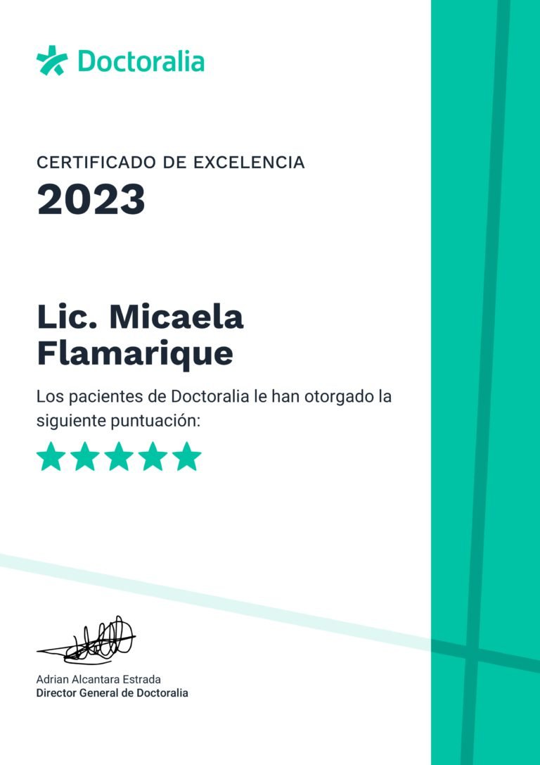 certificado de excelencia lic micaela flamarique